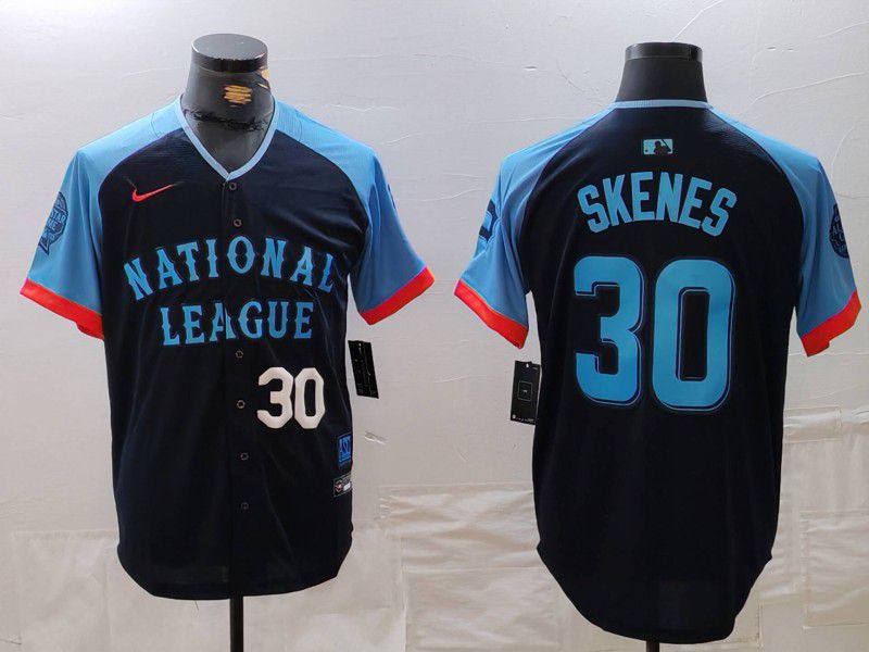 Men Pittsburgh Pirates 30 Skenes Blue All star 2024 Nike MLB Jersey style 1